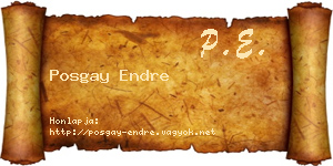 Posgay Endre névjegykártya