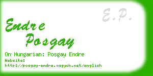 endre posgay business card